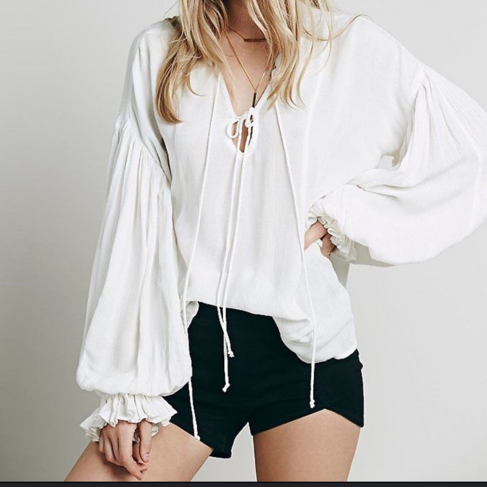 Free People off white blouse size xl